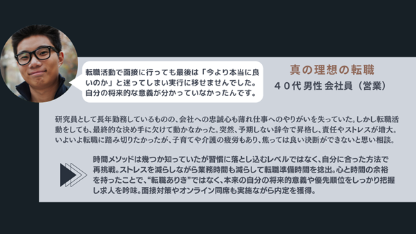 キャリア相談サポート40代男性会社員（営業）